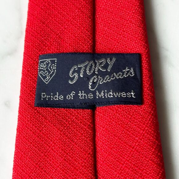 Vintage Nebraska Cornhusker Neck Tie Red White Embroidered N by Story Cravats - Picture 5 of 6